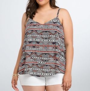 TORRID IKAT PRINT LAYERED CAMI TOP